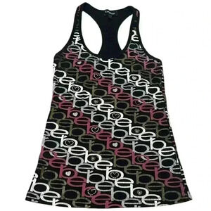 Bebe Y2K Shimmer Heart Sequin Tank Top